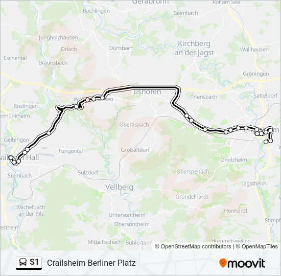 S1 Bus Line Map