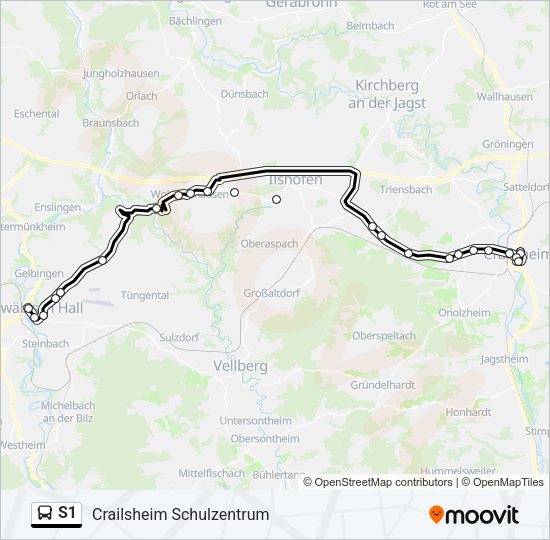 S1 Bus Line Map