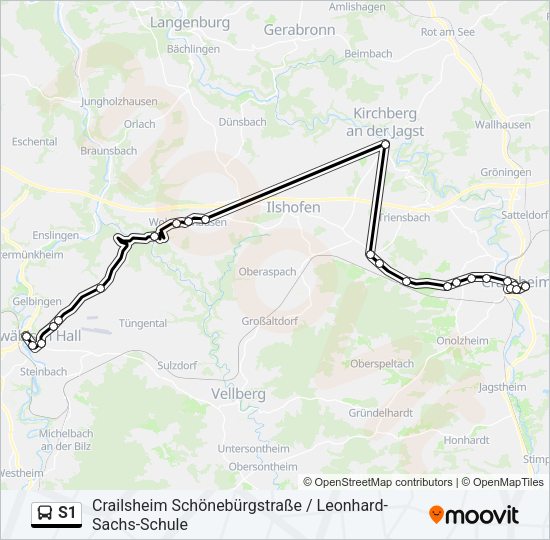 S1 Bus Line Map