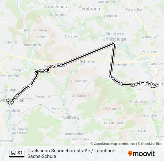S1 Bus Line Map