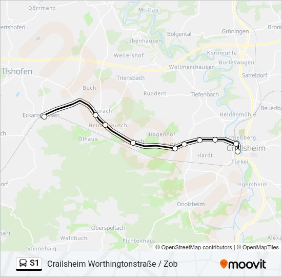 S1 Bus Line Map