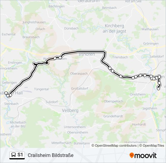 S1 Bus Line Map