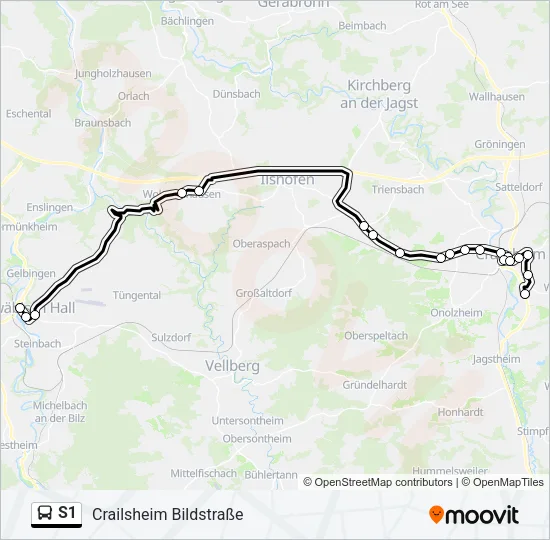 S1 Bus Line Map