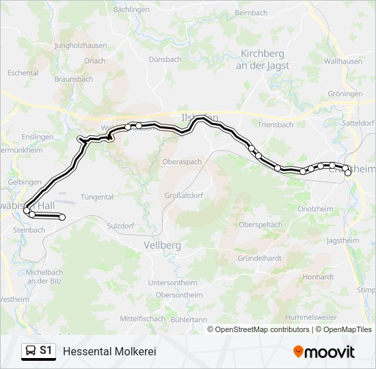 S1 Bus Line Map