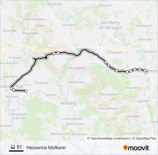 S1 Bus Line Map