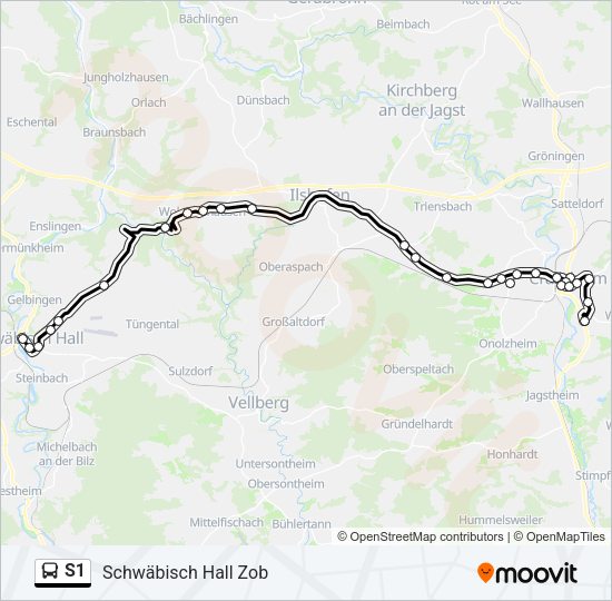 S1 Bus Line Map