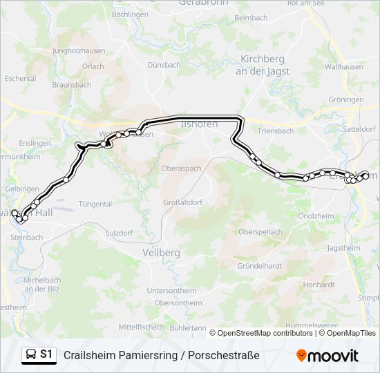 S1 Bus Line Map