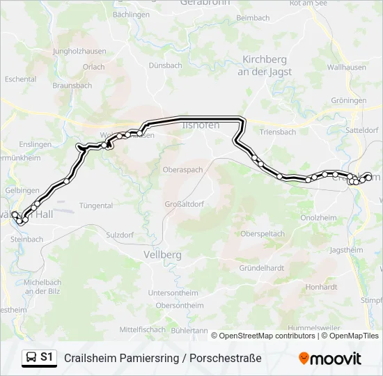 S1 Bus Line Map