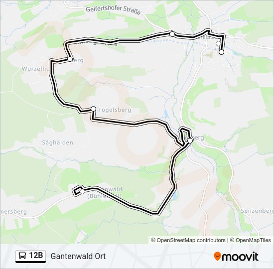 12B Bus Line Map