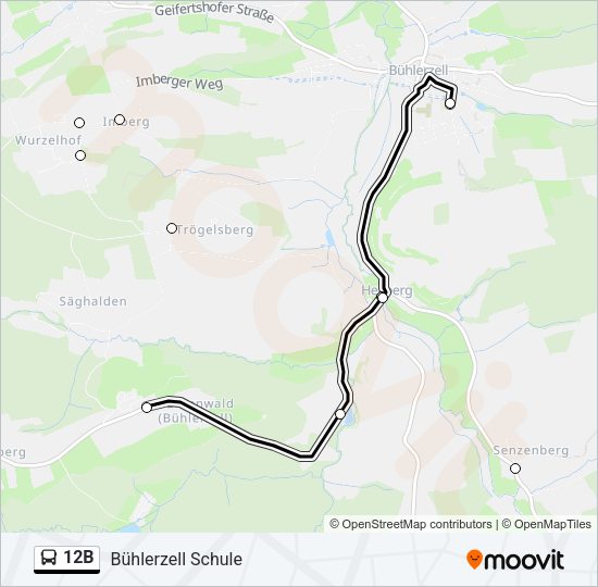 12B Bus Line Map