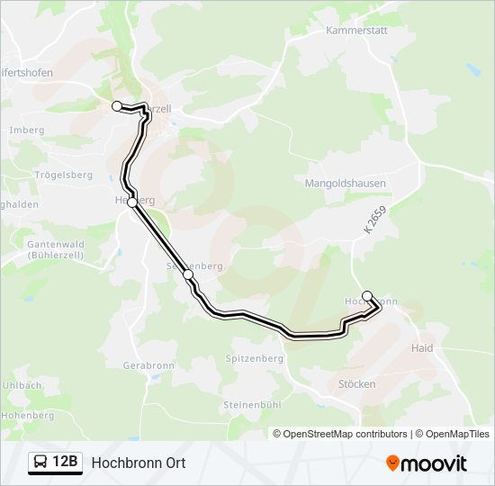 12B Bus Line Map