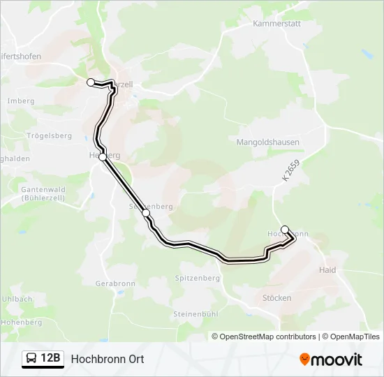 12B Bus Line Map