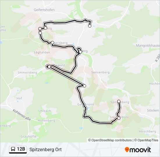12B Bus Line Map