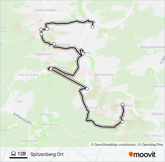 12B Bus Line Map