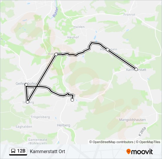 12B Bus Line Map