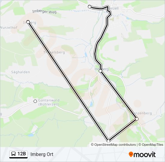 12B Bus Line Map