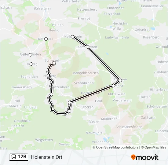 12B Bus Line Map