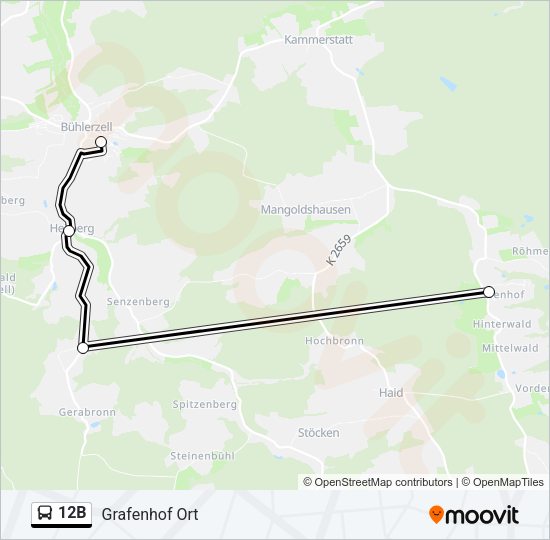 12B Bus Line Map