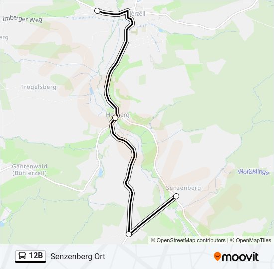 12B Bus Line Map