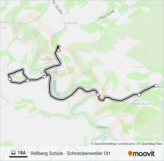 18A Bus Line Map