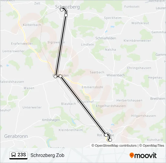 23S Bus Line Map