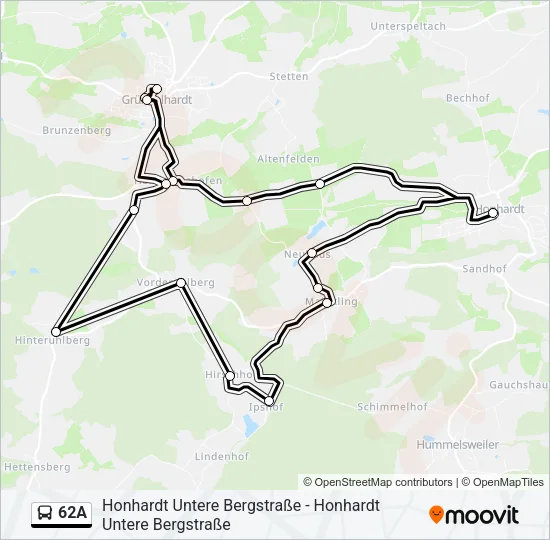 62A Bus Line Map
