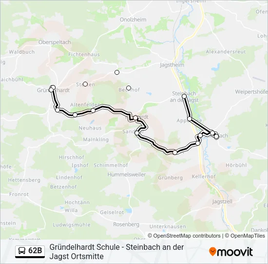 62B Bus Line Map