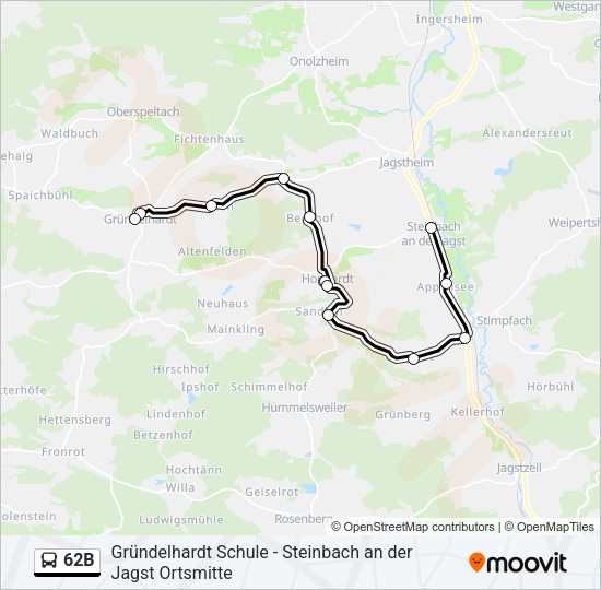 62B Bus Line Map