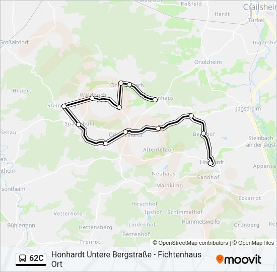 62C Bus Line Map