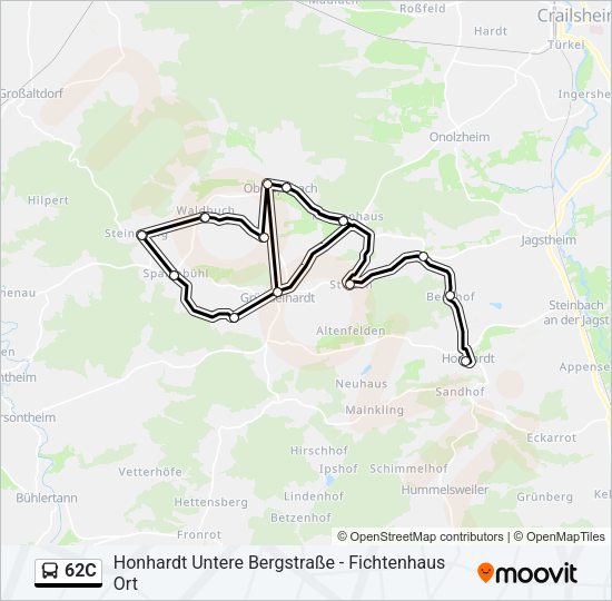 62C Bus Line Map