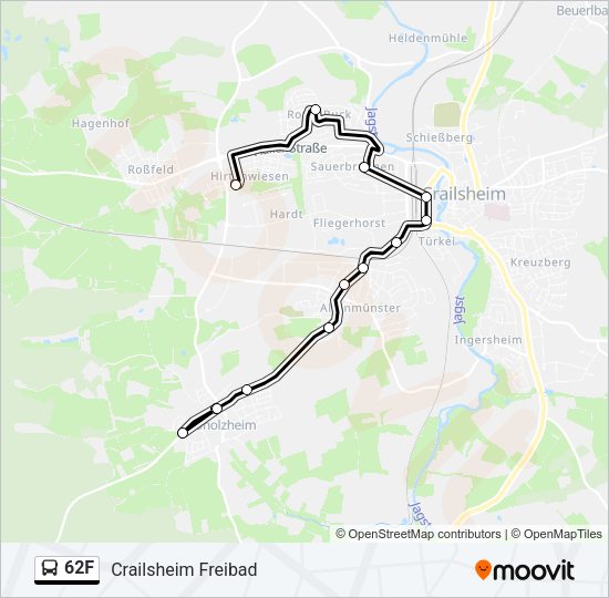 62F Bus Line Map