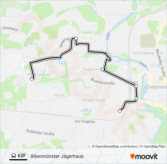 62F Bus Line Map