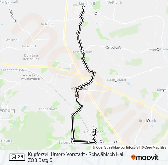 29 Bus Line Map