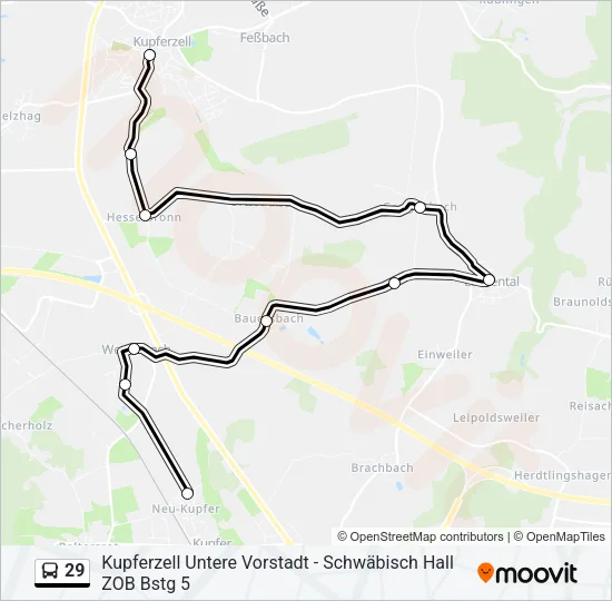 29 Bus Line Map