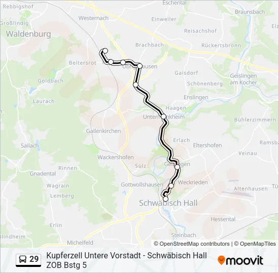 29 Bus Line Map