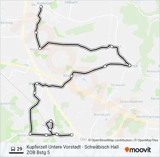29 Bus Line Map
