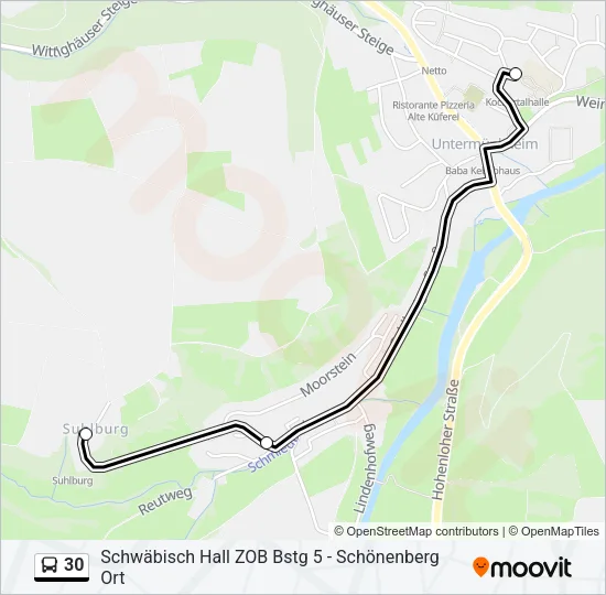 30 Bus Line Map
