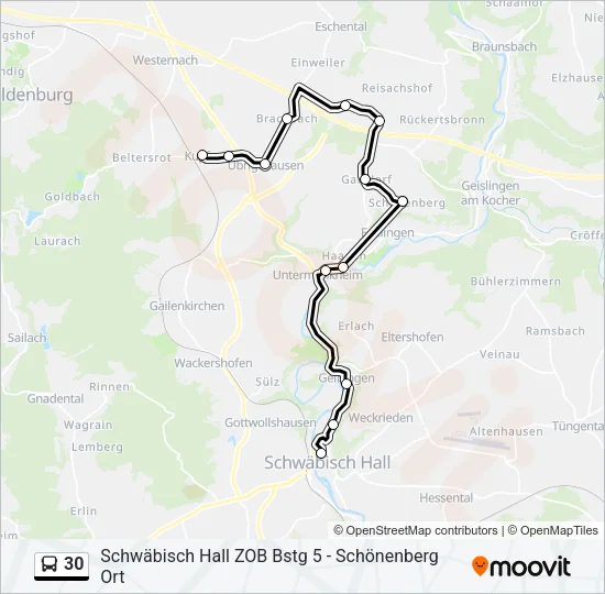 30 Bus Line Map