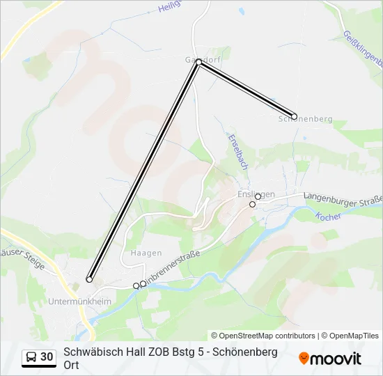 30 Bus Line Map