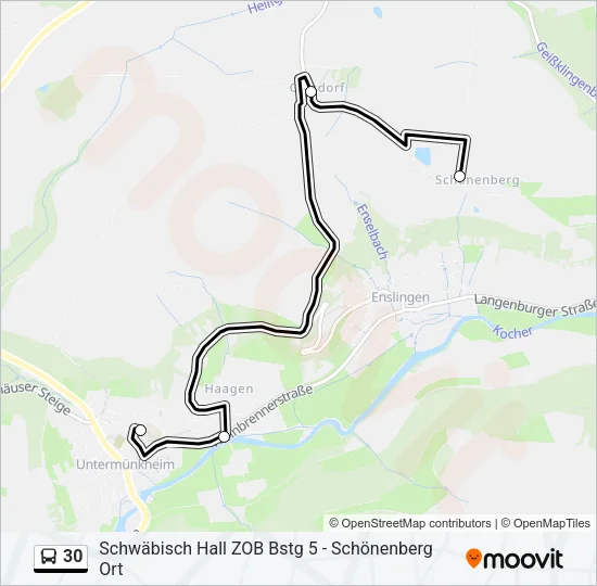 30 Bus Line Map