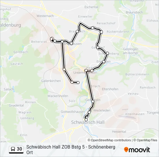 30 Bus Line Map