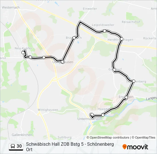 30 Bus Line Map