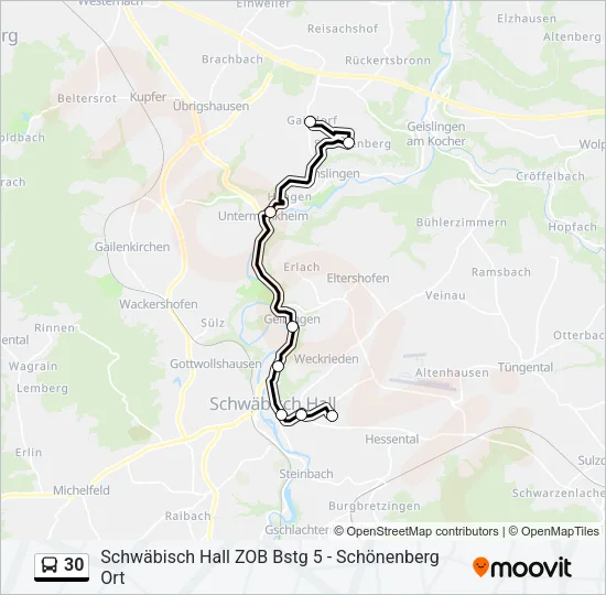 30 Bus Line Map