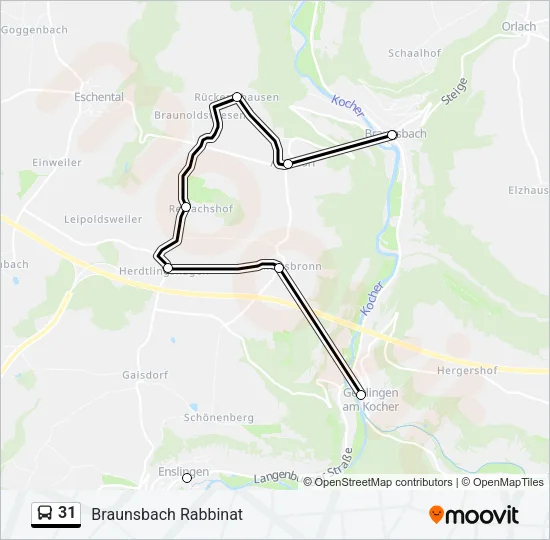 31 Bus Line Map
