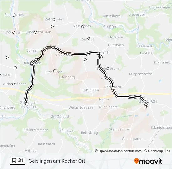 31 Bus Line Map