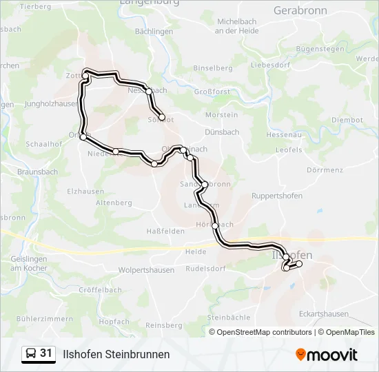 31 Bus Line Map