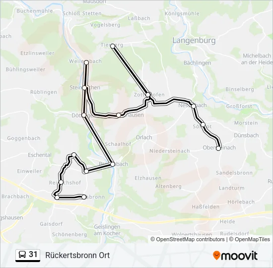 31 Bus Line Map