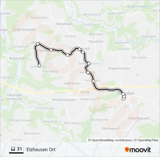 31 Bus Line Map