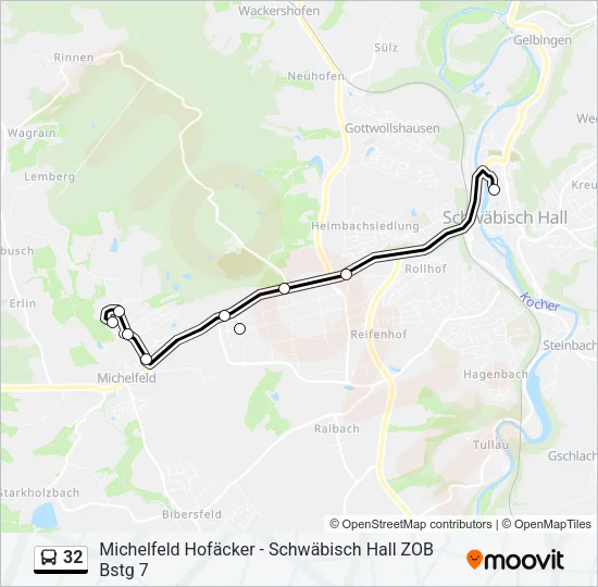 32 Bus Line Map