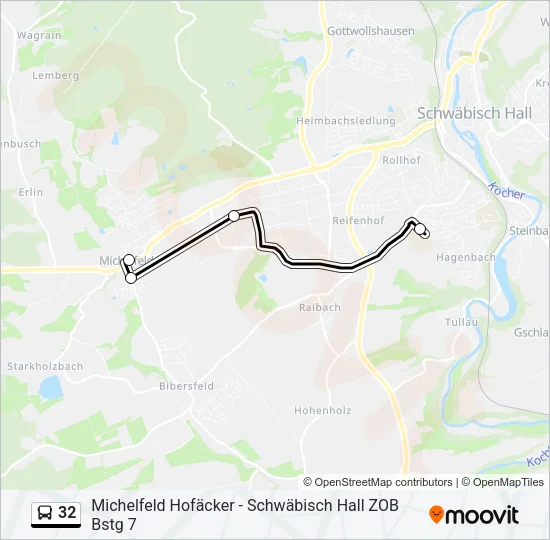 32 Bus Line Map